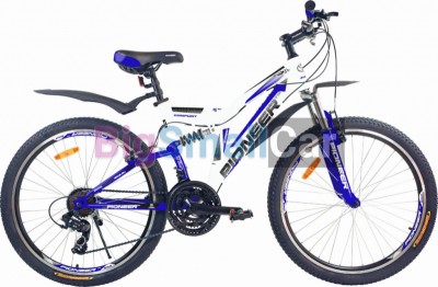 Дорожные велосипеды PIONEER COMFORT 26/17 white-blue-black Дорожные велосипеды PIONEER COMFORT 26/17 white-blue-black